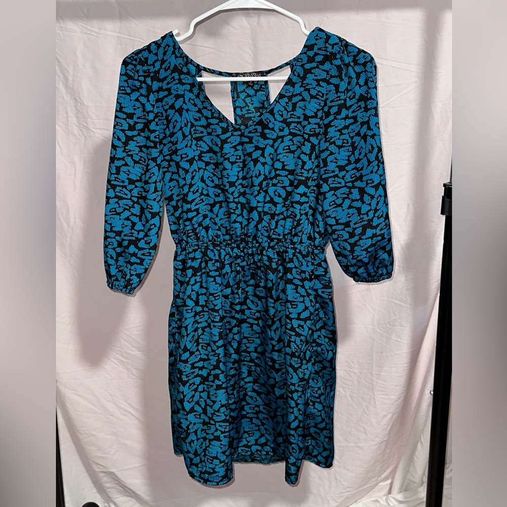 Be Bop BeBop Women’s Size S Summer Dress‎ Geometric Print Blue Teal
